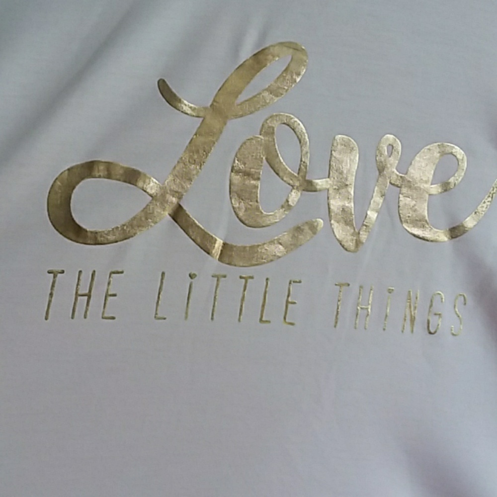 Womens "Love the Little Things" Sleep Shirt Nightgown Size Large light pink NWT